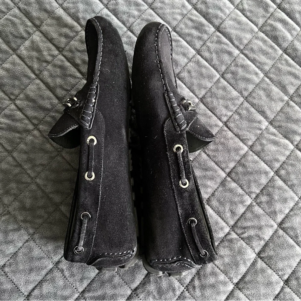 HUGO BOSS Penny Loafers Men 7 Shoes Black Suede